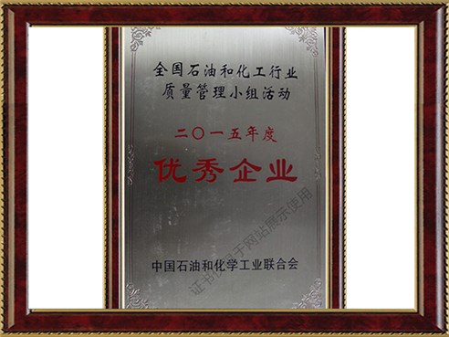 全國石油和化工行業質量管理小組活動2015年度優秀企業